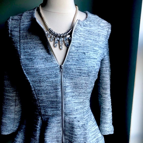 Gray Peplum Jacket - Picture 1 of 7
